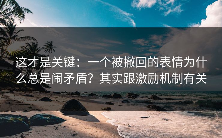这才是关键:一个被撤回的表情为什么总是闹矛盾?其实跟激励机制有关 这才是关键:一个被撤回的表情为什么总是闹矛盾?其实跟激励机制有关