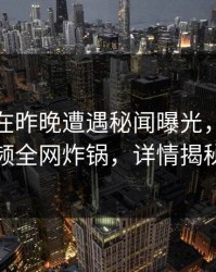 神秘人在昨晚遭遇秘闻曝光，樱桃视频全网炸锅，详情揭秘