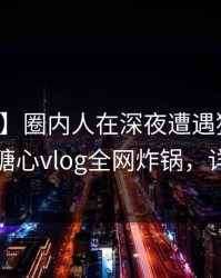 【爆料】圈内人在深夜遭遇猛料无法置信，糖心vlog全网炸锅，详情揭秘