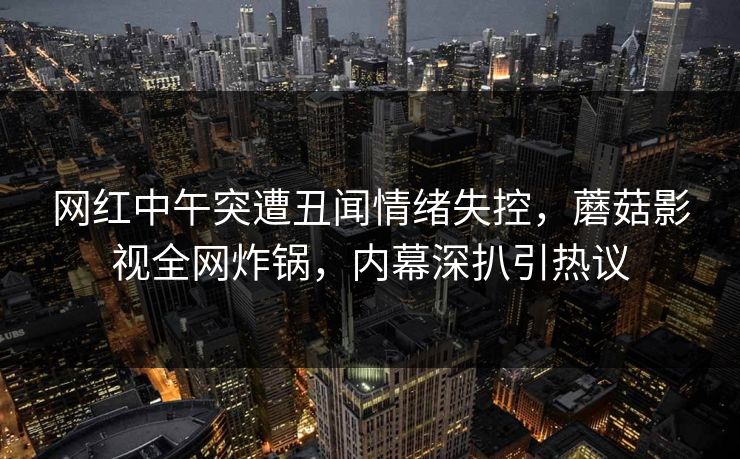 网红中午突遭丑闻情绪失控,蘑菇影视全网炸锅,内幕深扒引热议 网红中午突遭丑闻情绪失控,蘑菇影视全网炸锅,内幕深扒引热议